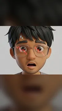 Mr. Kay shocked, a red chart reflected in his glasses